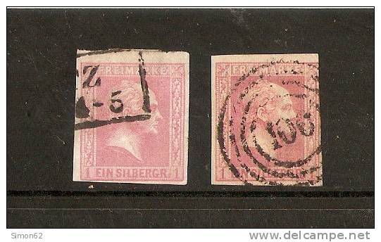 ALLEMAGNE Royaume De Prusse 1858   N°11réimpression  De 1864sans Filigrane Fond Quadrille   Avec Charniere Dans L Etat - Usati