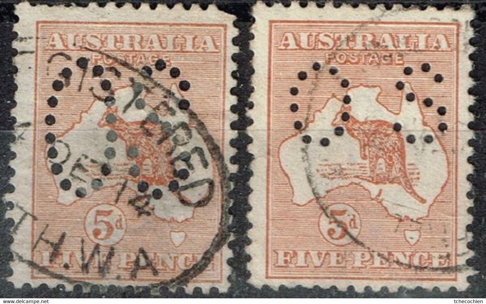 Australie - 1913 - Y&T Service N° 7 A Et 7 B, Oblitérés - Servizio