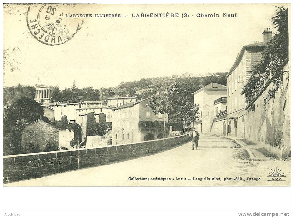 07 Cpa Lamastre Ardennes Haut Vivarais Vue Sur Village Et Ruine Du Chateau - Largentiere