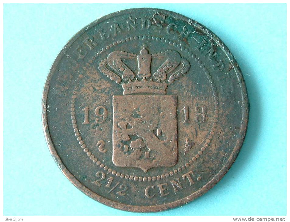 1913 - 2 1/2 CENT / KM 308 ( For Grade, Please See Photo ) !! - Indes Néerlandaises