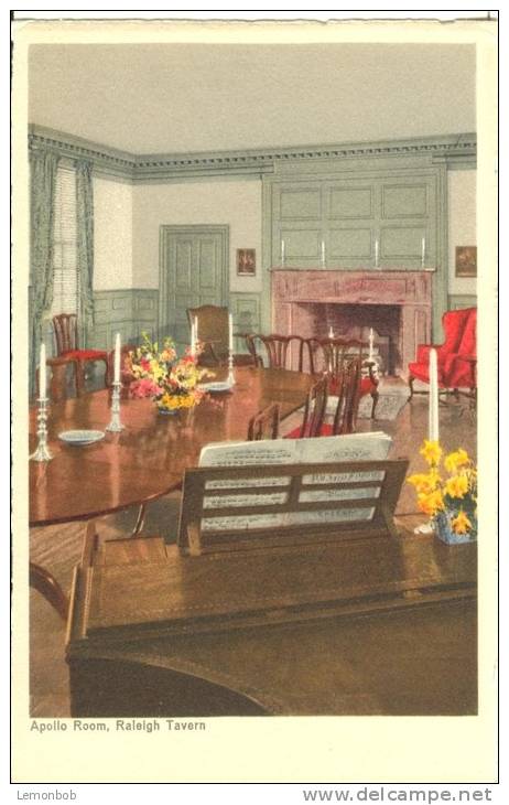 USA – United States – Apollo Room, Raleigh Tavern, Williamsburg, Virginia, Early 1900s Unused Postcard [P5848] - Other & Unclassified