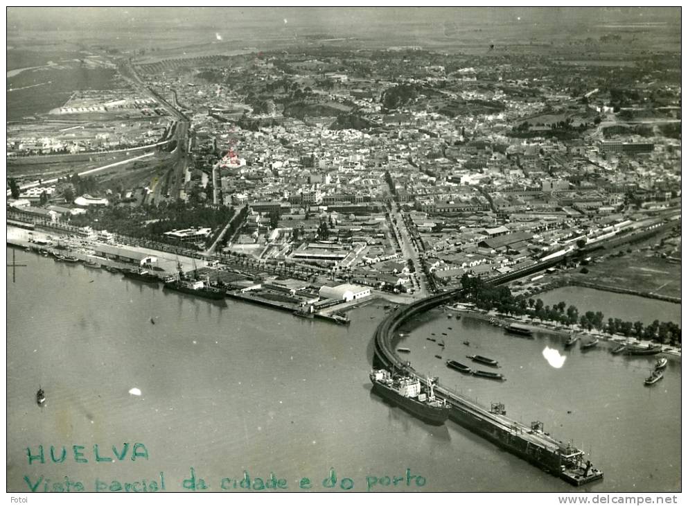 REAL PHOTO POSTCARD HUELVA  PUERTO ESPAÑA SPAIN CARTE POSTALE - Huelva