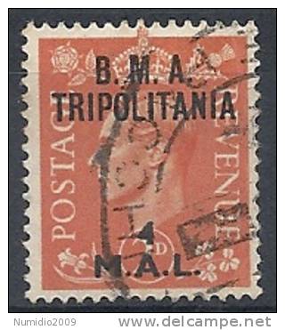 1948 OCC. INGLESE TRIPOLITANIA BMA USATO 4 M - RR9041-5 - Tripolitania