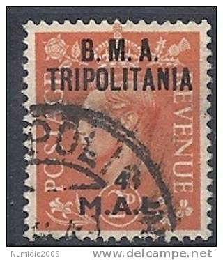 1948 OCC. INGLESE TRIPOLITANIA BMA USATO 4 M - RR9041-6 - Tripolitaine