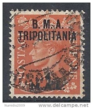 1948 OCC. INGLESE TRIPOLITANIA BMA USATO 4 M - RR9042-2 - Tripolitania
