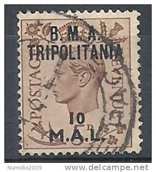 1948 OCC. INGLESE TRIPOLITANIA BMA USATO 10 M - R9043 - Tripolitaine