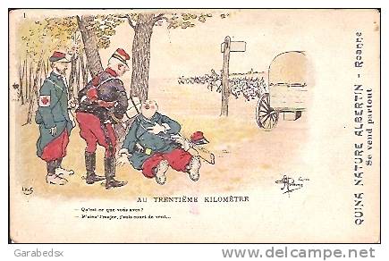 CPA Militaire Humoristique Signée Par Guillaume - AU TRENTIEME KILOMETRE (carte N° 1). - Guillaume