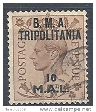 1948 OCC. INGLESE TRIPOLITANIA BMA USATO 10 M - R9043-9 - Tripolitania