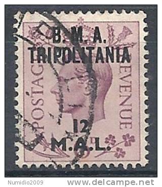 1948 OCC. INGLESE TRIPOLITANIA BMA USATO 12 M - 9043-3 - Tripolitaine