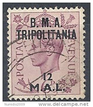 1948 OCC. INGLESE TRIPOLITANIA BMA USATO 12 M - 9044-2 - Tripolitania