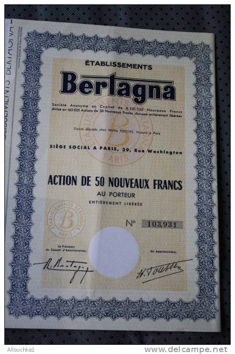 Etablissements Bertagna Action 50 NF Secteur : Plantations &amp; Agriculture &gt; Agriculture Afrique Du Nord  .SCRIPOPH - Landbouw