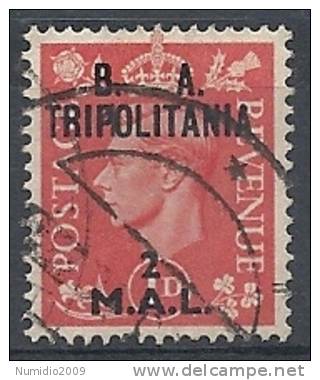 1950 OCC. INGLESE TRIPOLITANIA BA USATO 2 M - RR9045-12 - Tripolitaine