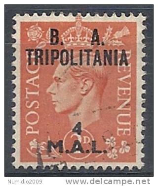 1950 OCC. INGLESE TRIPOLITANIA BA USATO 4 M - RR9046-8 - Tripolitania