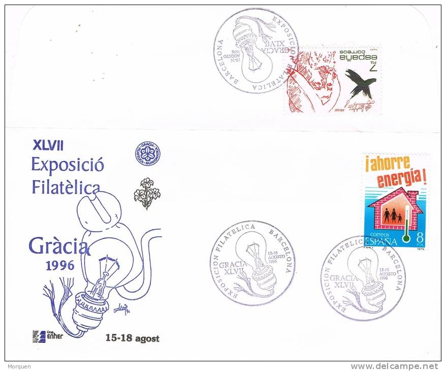 Carta Exposicion GRACIA (Barcelona) 1996. Bombilla, Electricidad Y Energia - Cartas & Documentos