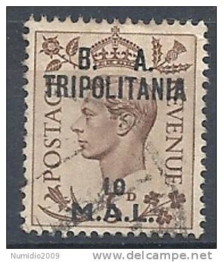 1950 OCC. INGLESE TRIPOLITANIA BA USATO 10 M - RR9048-3 - Tripolitania