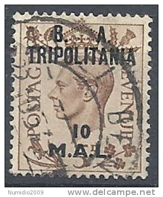 1950 OCC. INGLESE TRIPOLITANIA BA USATO 10 M - RR9048-6 - Tripolitania