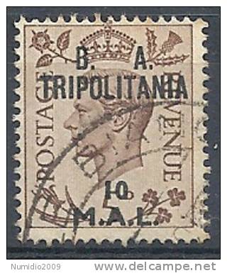 1950 OCC. INGLESE TRIPOLITANIA BA USATO 10 M - RR9048-9 - Tripolitania