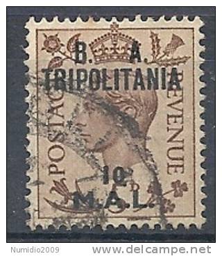 1950 OCC. INGLESE TRIPOLITANIA BA USATO 10 M - R9048-10 - Tripolitania
