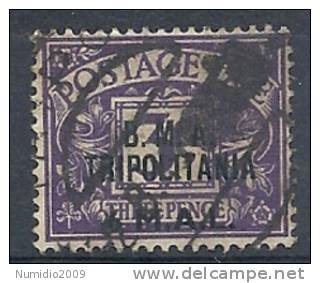 1948 OCC. TRIPOLITANIA BMA USATO SEGNATASSE 6 M 9051-5 - Tripolitaine