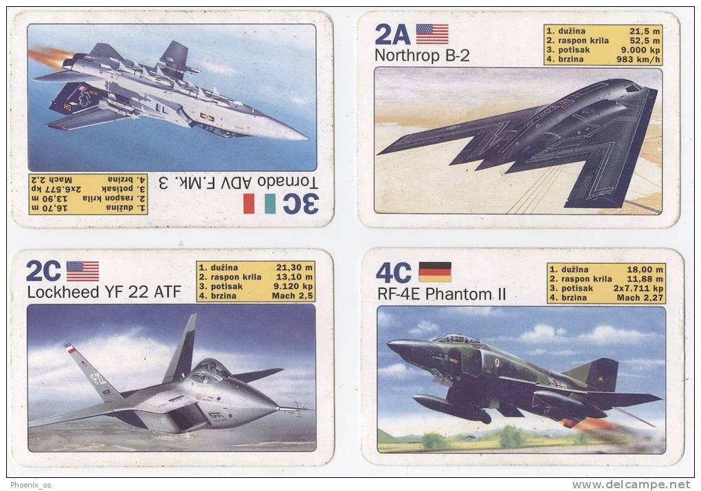 AIR FORCE - Planes, Playing Cards, Complet 35 Cards - Other & Unclassified