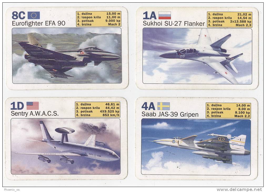 AIR FORCE - Planes, Playing Cards, Complet 35 Cards - Other & Unclassified