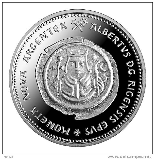 Latvia 2011 800 Year Pfennig Riga Silver Coin 1 Lats - Latvia