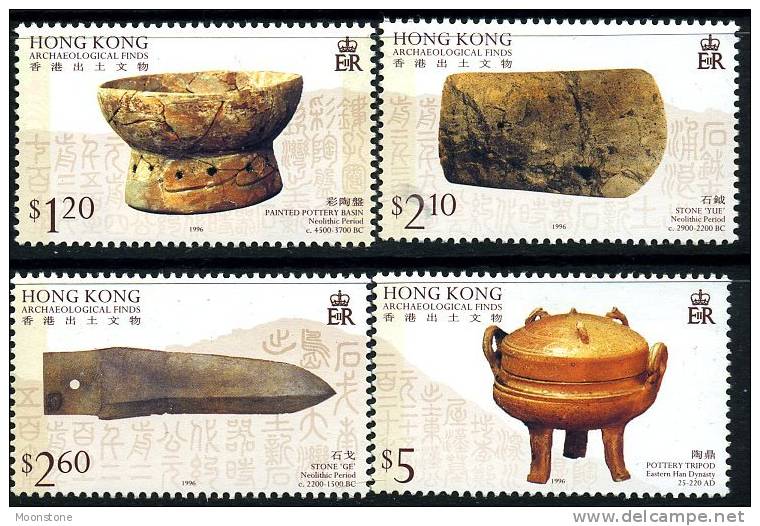 Hong Kong 1996 Archaeological Discoveries Set Of 4 MNH - Neufs