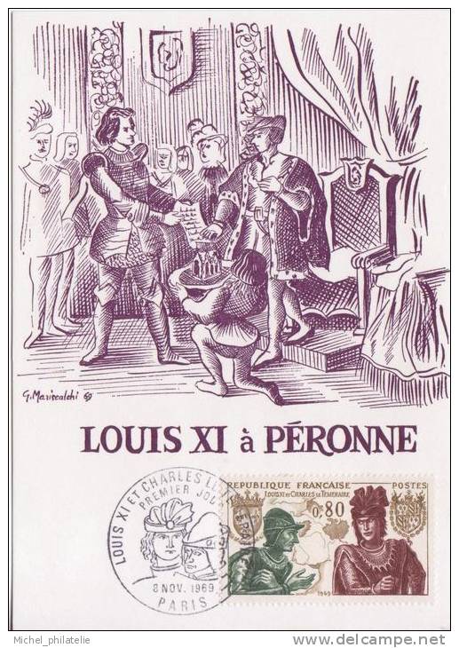 Carte Maximum, Premier Jour  LOUIS XI  8.11.69 - 1960-1969