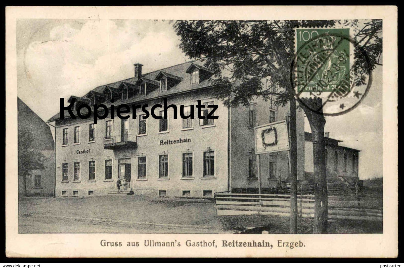 ALTE POSTKARTE REITZENHAIN GRUSS AUS ULLMANN'S GASTHOF ERZGEBIRGE Marienberg Stamp On Front Ansichtskarte Postcard Cpa - Marienberg