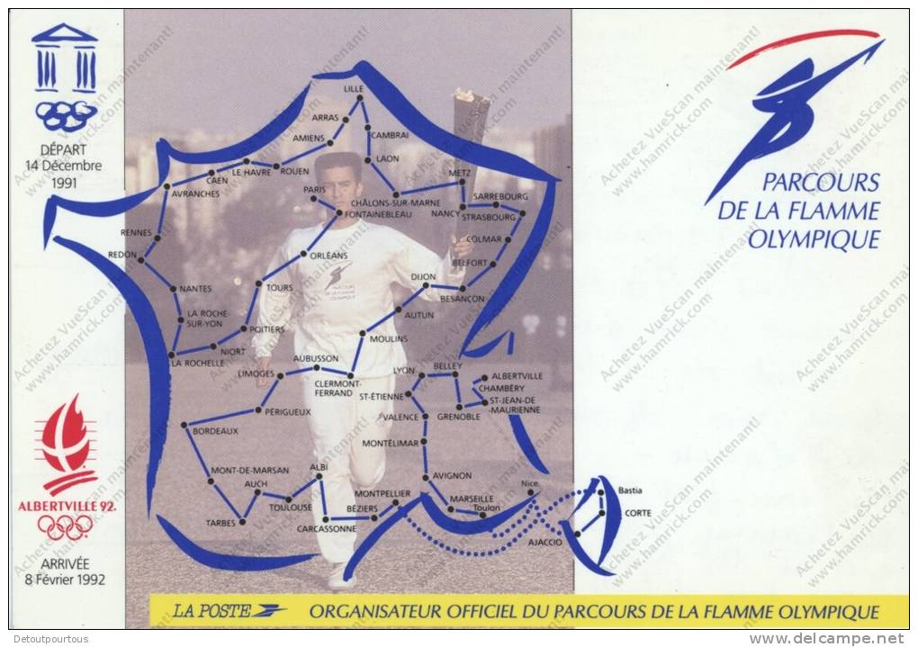 JEUX OLYMPIQUES ALBERTVILLE 1992 Parcours De La Flamme  ( Olympic Winter Games ) - Giochi Olimpici