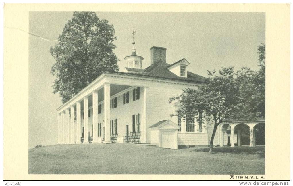 USA – United States – The Mount Vernon Mansion, East Front, 1938 Unused Postcard [P5854] - Other & Unclassified