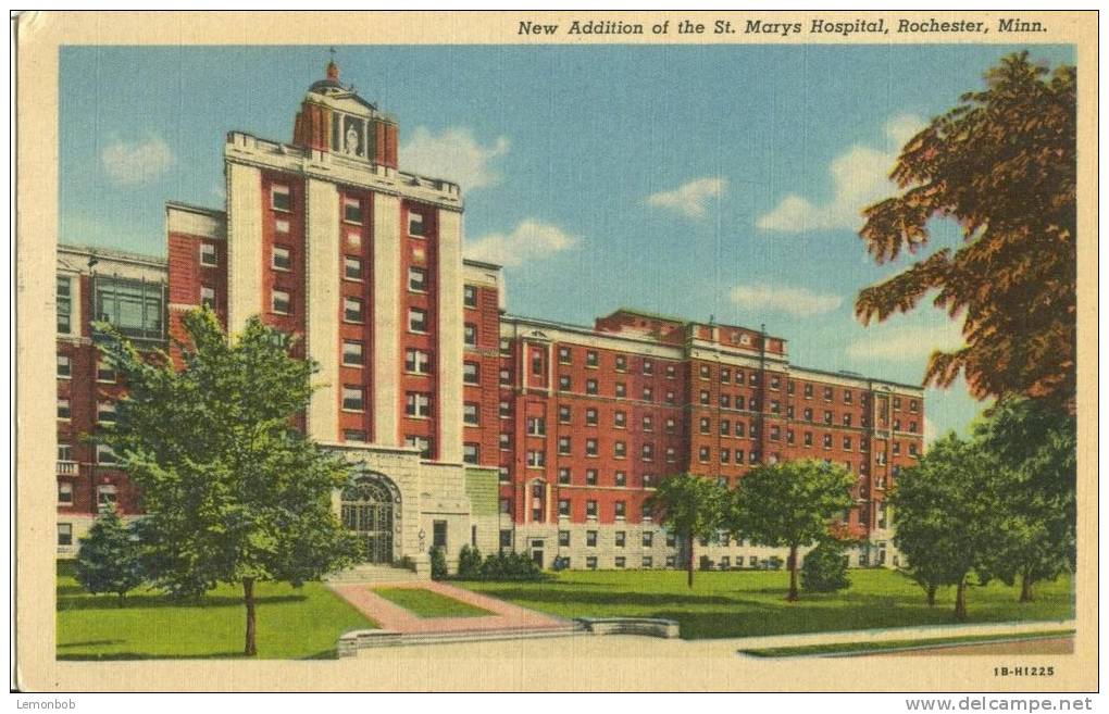 USA – United States – New Addition Of The St. Marys Hospital, Rochester, Minnesota, 1954 Used Linen Postcard [P5866] - Rochester