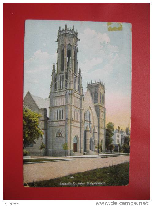 - Kentucky > Louisville --Baptist Church On Walnut Street  1916 Cancel .  === Ref 262 - Louisville