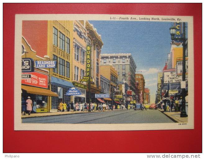 - Kentucky > Louisville - Fourth Avenue Looking North  Linen    === Ref 262 - Louisville