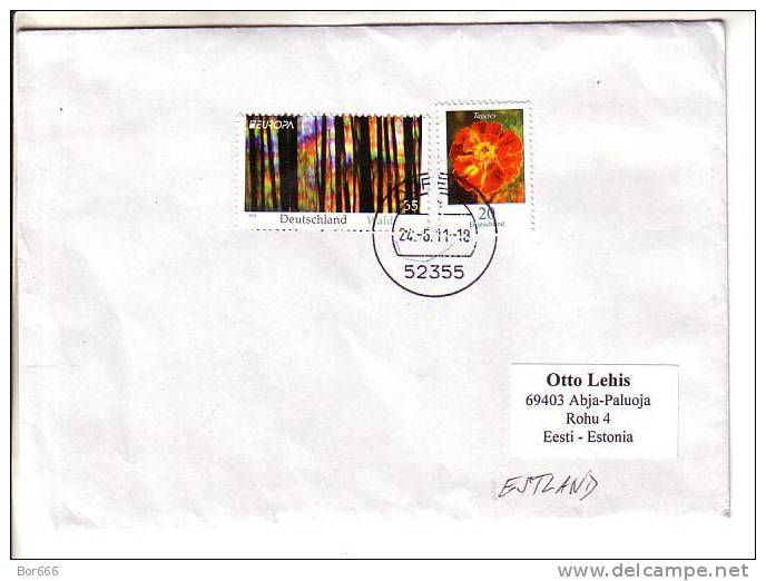 GOOD FRANCE Postal Cover To ESTONIA 2011 - Good Stamped: Marianne - Brieven En Documenten