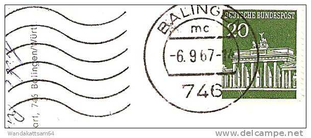 AK 276415 BALINGEN, Blick Auf Die Stadtkirche -6. 9. 67 - 14 746 BALINGEN Mc Nach Krauchenwies Mit 1 X 20 PF DEUTSCHE - Balingen