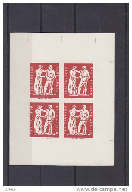 Suisse - Poste Militaire - Vignettes De 1939 / 40 ** - MNH  - Bloc NON Dentelé - Vignettes