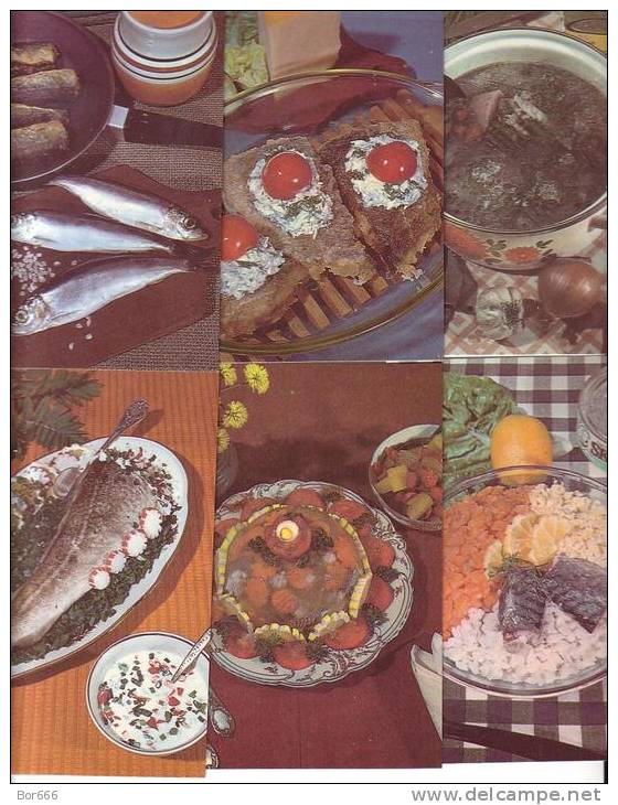 GOOD ESTONIA 16 Postcards Set 1986 - Cooking - Fish Dishes - Recipes (cooking)