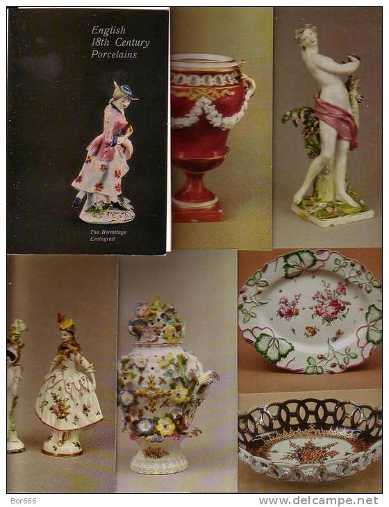 GOOD RUSSIA 16 Postcards Set 1978 - English 18th Century Porcelains - Sculptures