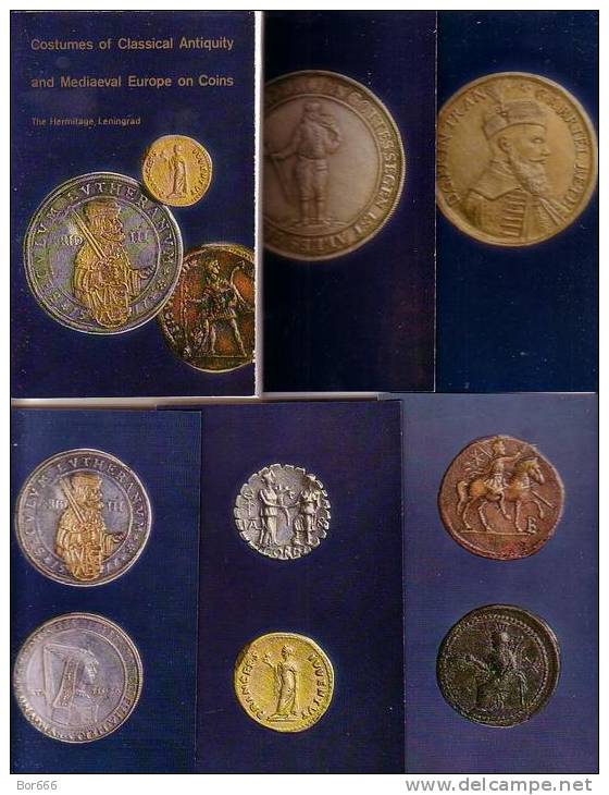 GOOD USSR 16 POSTCARDS SET 1975 -  Costumes Of Classical Antiquity & Mediaeval Europe On Coins - Monete (rappresentazioni)