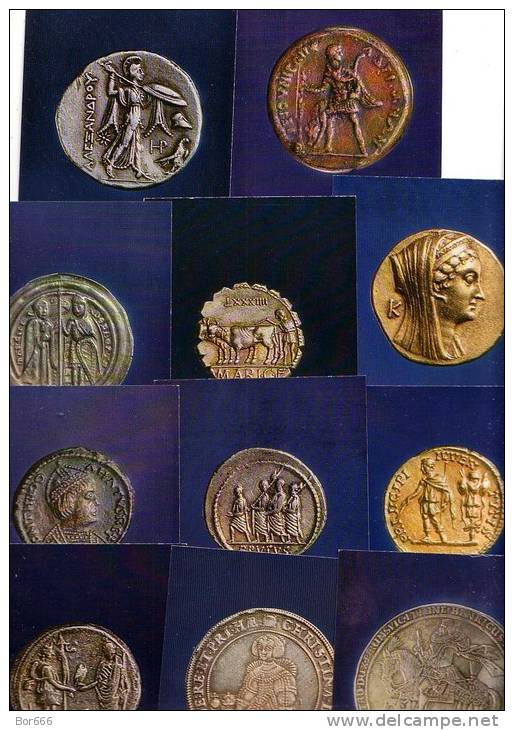 GOOD USSR 16 POSTCARDS SET 1975 -  Costumes Of Classical Antiquity & Mediaeval Europe On Coins - Monedas (representaciones)