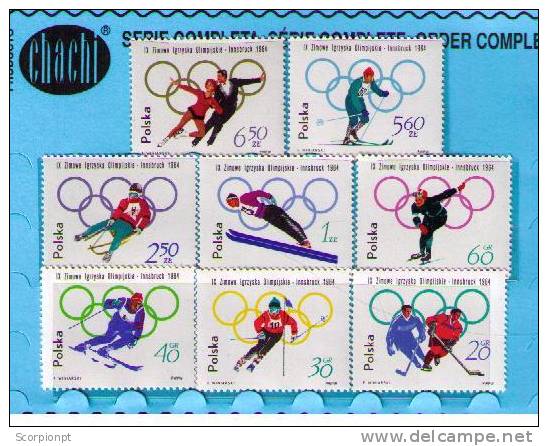 Hiver Jeux Olympiques INNSBRUCK 1964 Winter Olympics Games Sports Set Pologne Sky Patinage Artistic Jumping Hockey S1872 - Invierno 1964: Innsbruck