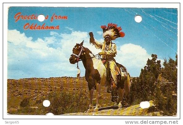 OKLAHOMA-GREETINGS FROM THE HOME OF THE RED MAN-not Traveled - Sonstige & Ohne Zuordnung