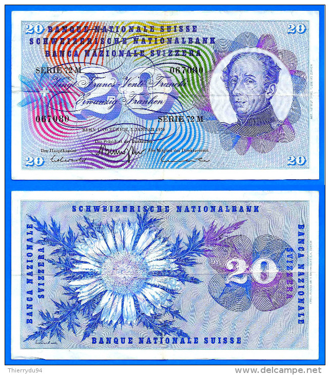 Suisse 20 Francs 1970 Serie 72 M Switzerland Svizzera Schweizerische Paypal Bitcoin OK - Suisse