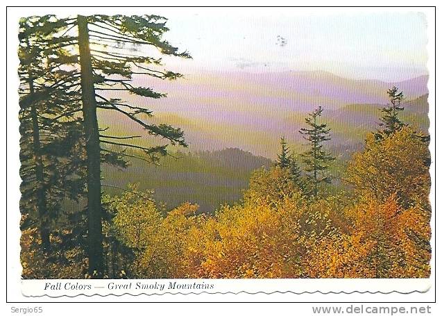 TENNESSEE-SCENE FROM THE TOP OF THE SMOKY MOUNTAIN- Traveled - Smokey Mountains