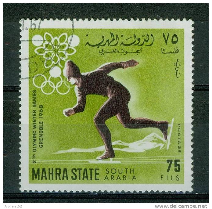 Sport Olympique - Patinage De Vitesse - MAHRA STATE - J.O. Grenoble 1968 - N° 6 - Ver. Arab. Emirate