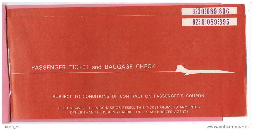 AMERICAN AIRLINES - 2 Passenger Ticket, Baggage Check, 1974. - Mondo