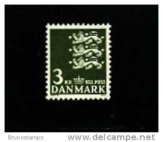 DENMARK/DANMARK - 1969  DEFINITIVE  3 Kr.  GREEN  MINT NH - Nuovi