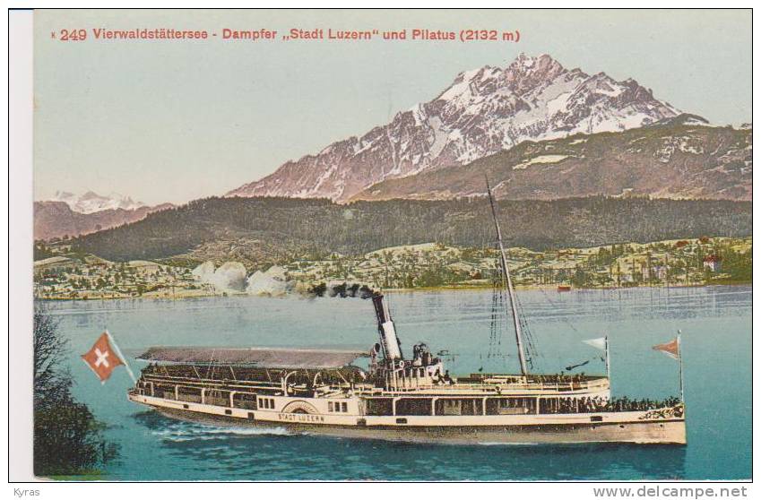 SUISSE . VIERWALDSTATTERSEE . DAMFER  " STADT LUZERN " Und PILATUS . Bateau à Roue - Wald