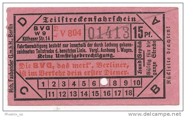 GERMANY - BERLIN, Strassenbahn, Tram, Ticket - Europa